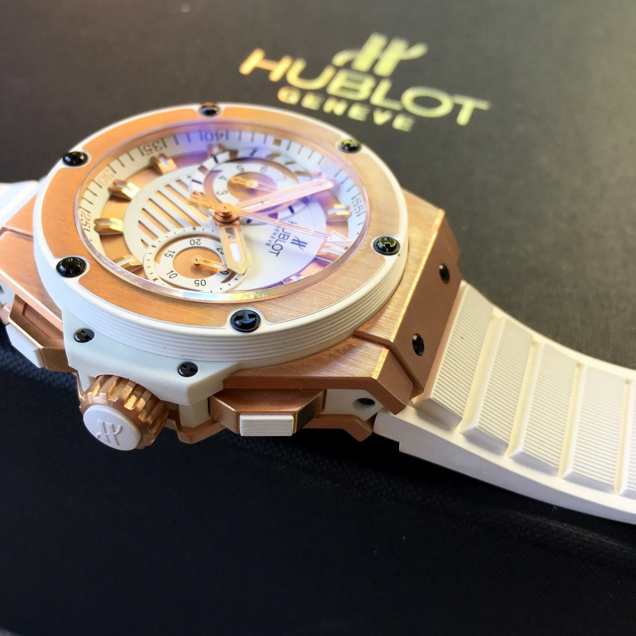 Hublot King Power Foudroyante 715.OE.2118.RW 18K Rose Gold Chronograph Watch