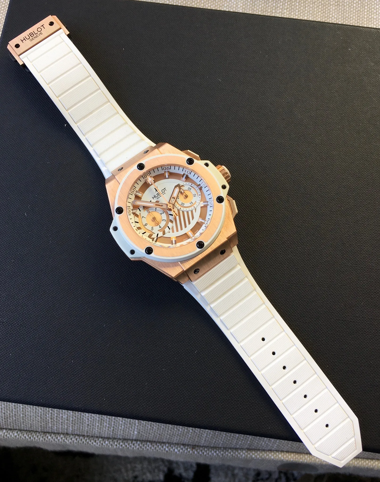 Hublot King Power Foudroyante 715.OE.2118.RW 18K Rose Gold Chronograph Watch