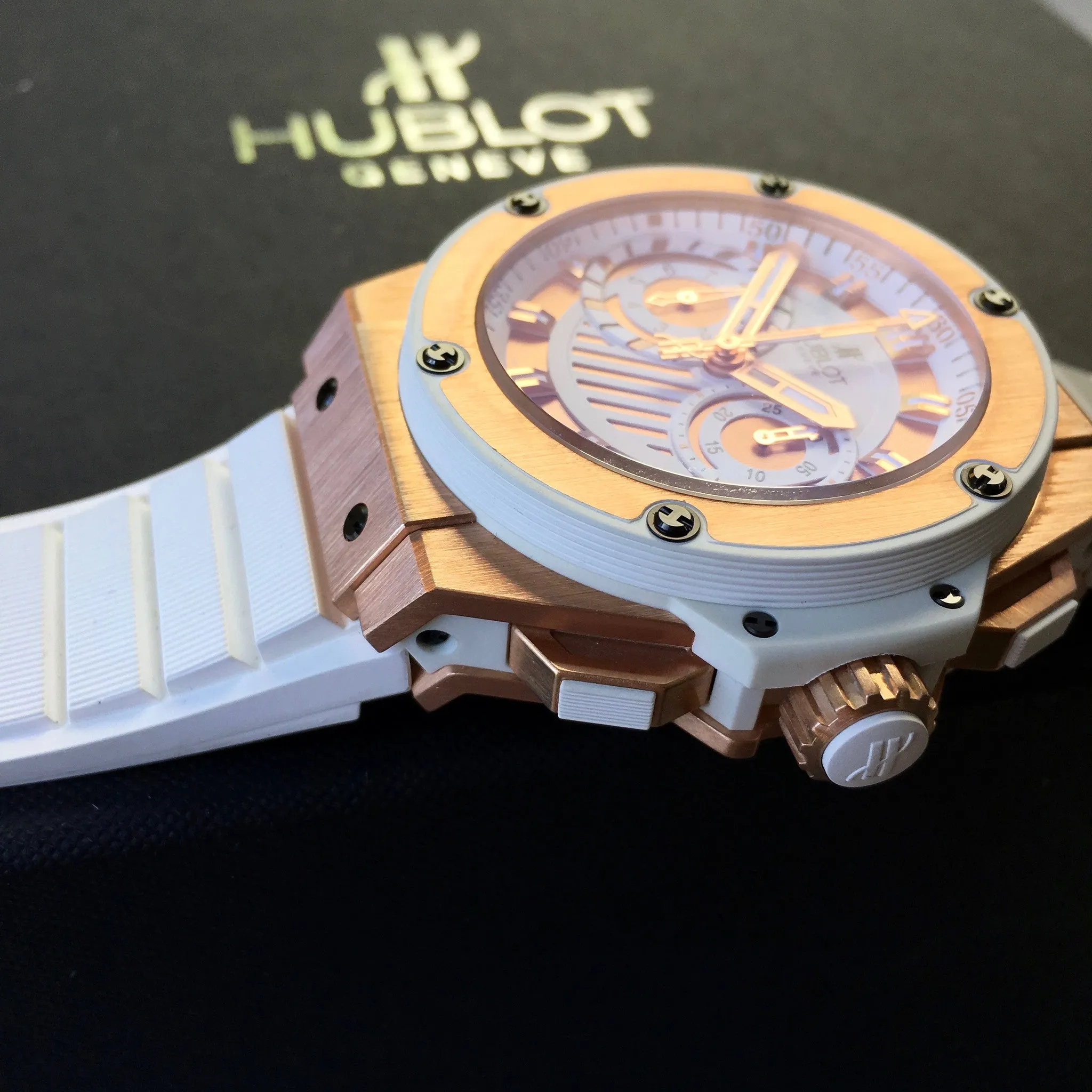 Hublot King Power Foudroyante 715.OE.2118.RW 18K Rose Gold Chronograph Watch