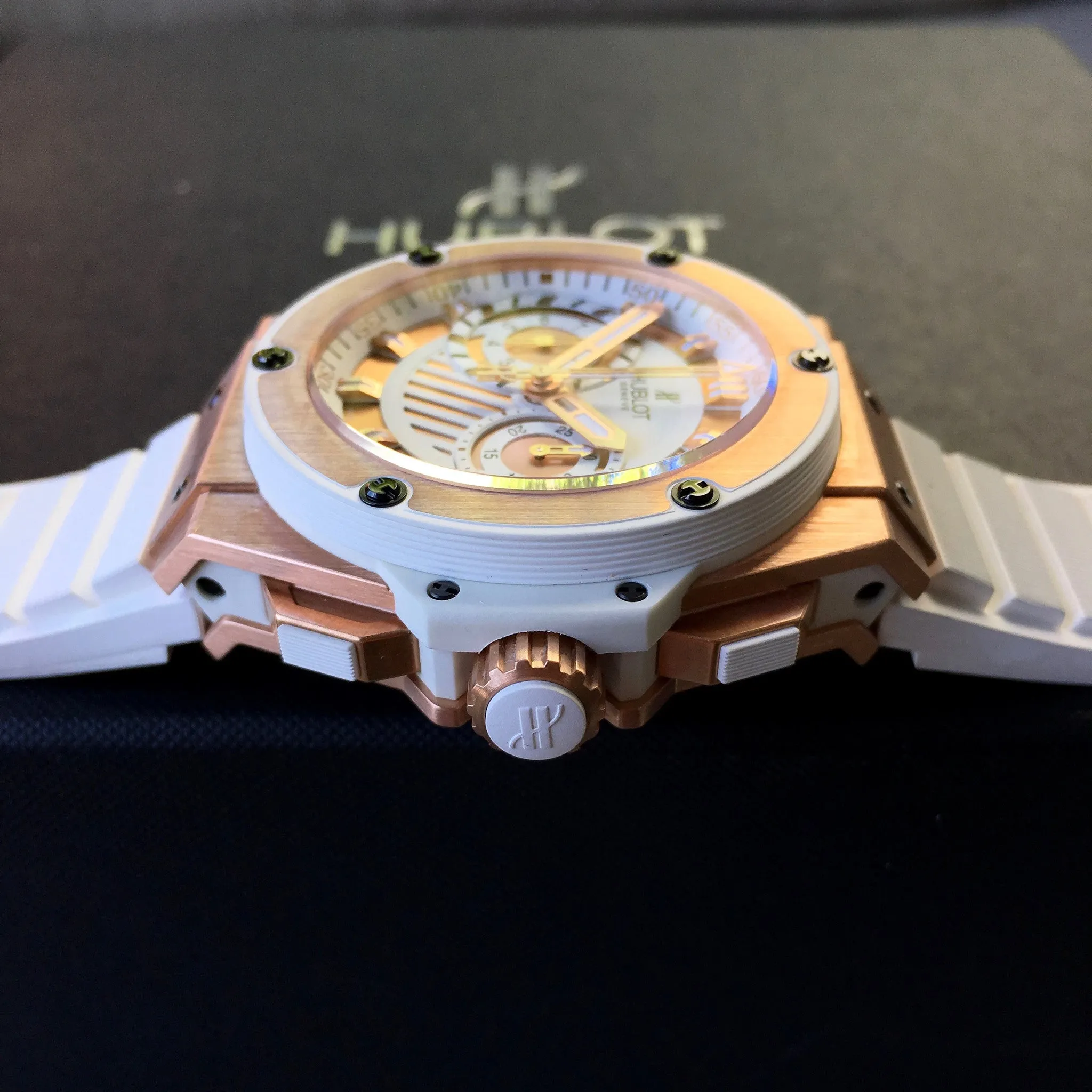 Hublot King Power Foudroyante 715.OE.2118.RW 18K Rose Gold Chronograph Watch