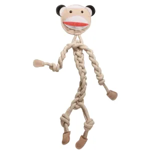 HuggleGroup - Stuey Sock Monkey Natural Rope Knottie®, L (9mm d.) Dog Toy