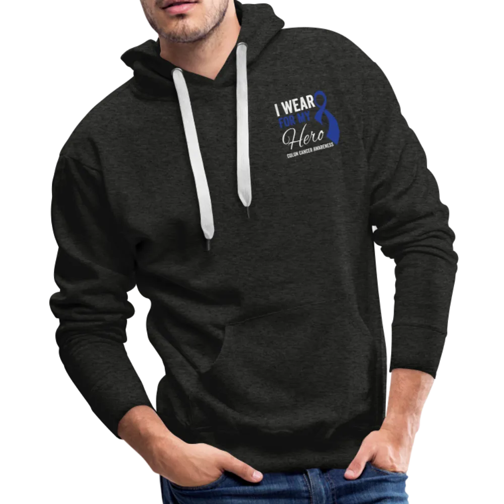 I Wear Blue for my Hero Color Cancer Awareness Men’s Premium Hoodie