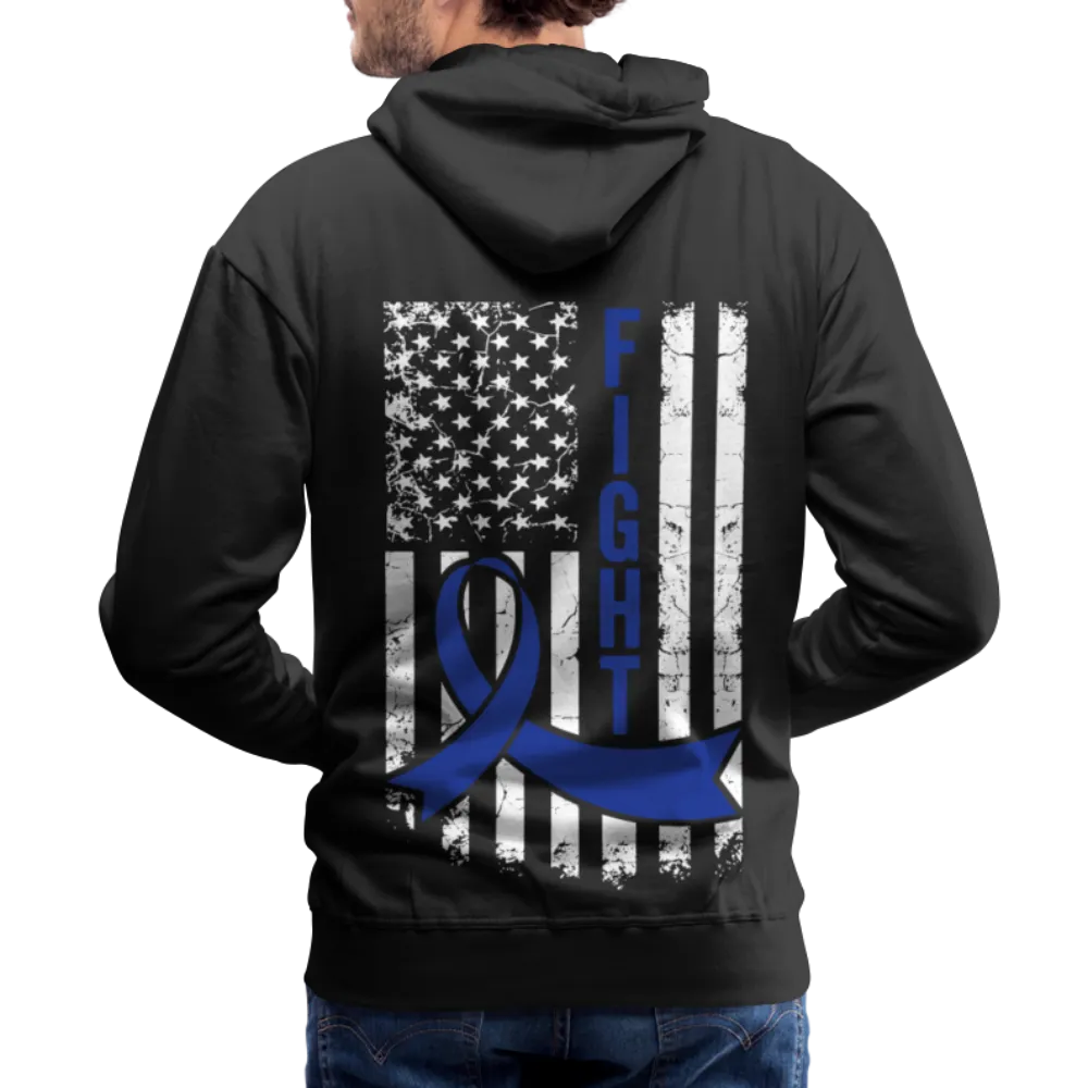 I Wear Blue for my Hero Color Cancer Awareness Men’s Premium Hoodie