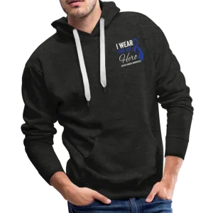 I Wear Blue for my Hero Color Cancer Awareness Men’s Premium Hoodie