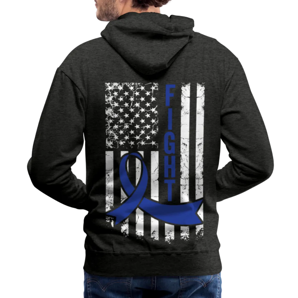 I Wear Blue for my Hero Color Cancer Awareness Men’s Premium Hoodie
