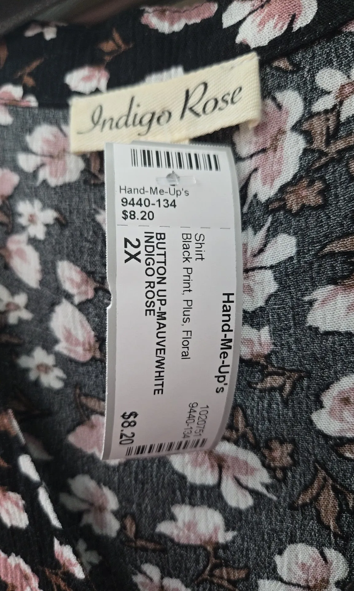 INDIGO ROSE Size 2X Shirt