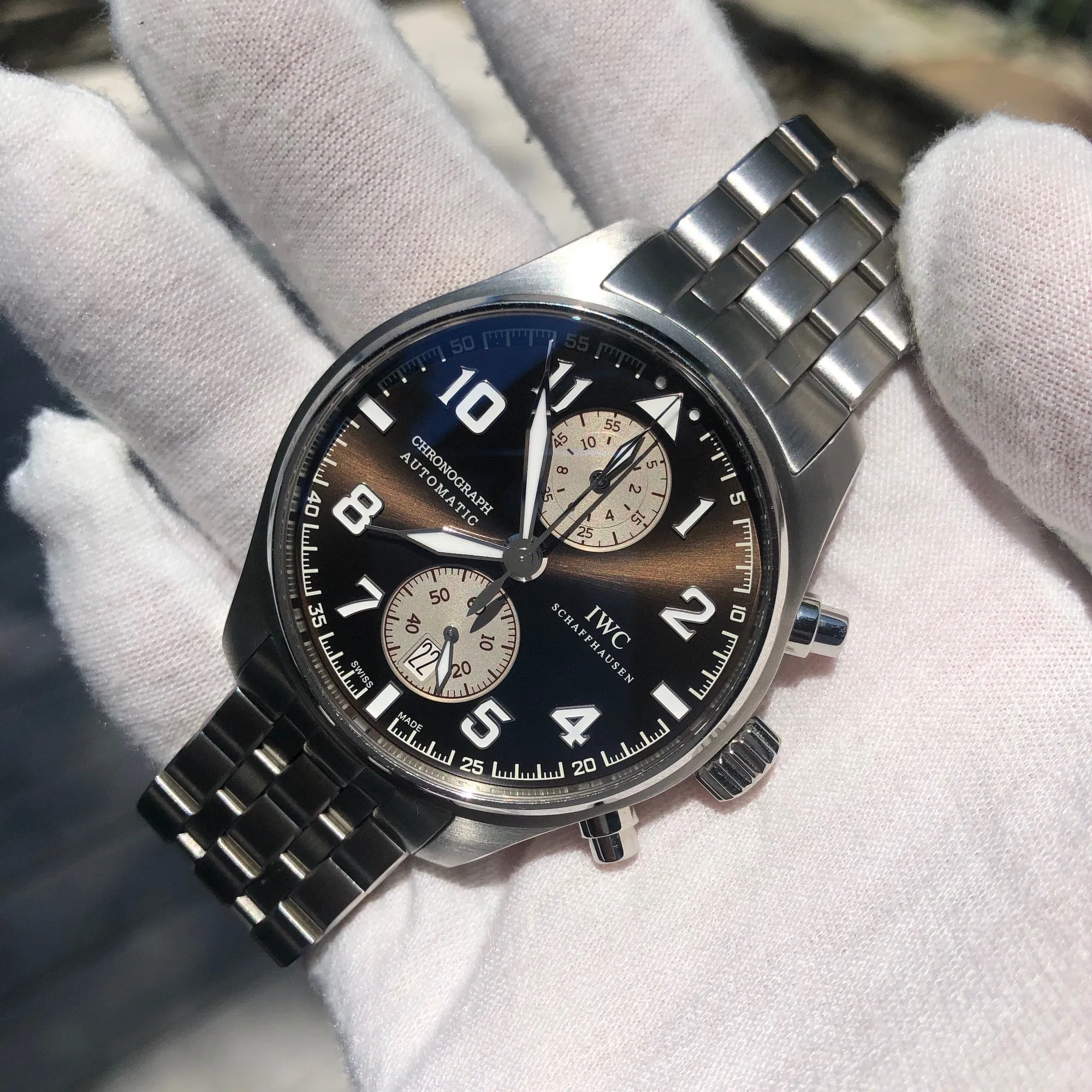 IWC Pilot Antoine de Saint Exupery Chronograph IW387806 Automatic Brown Wristwatch