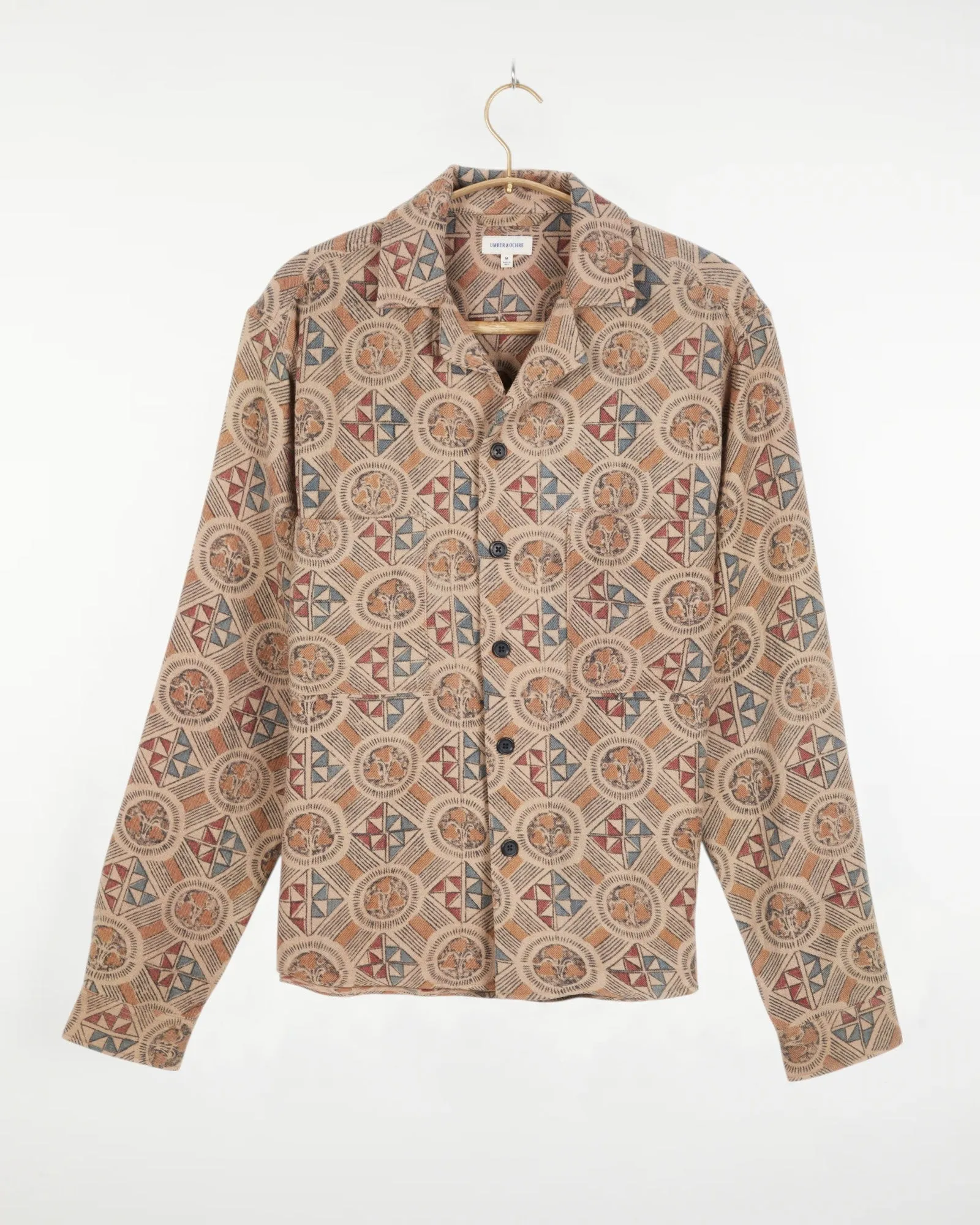 Kinnaur Overshirt Cotton Wool Tile Print
