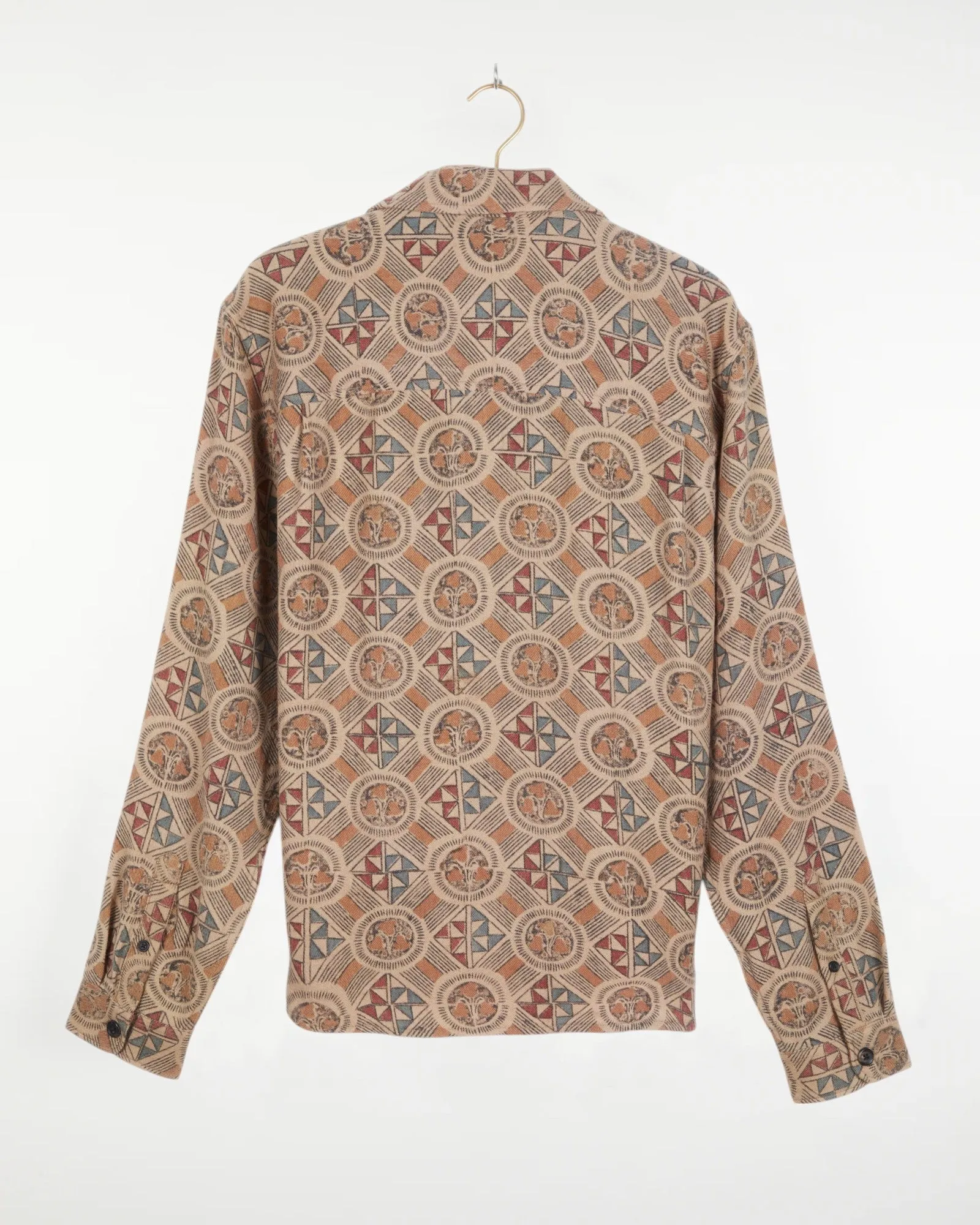 Kinnaur Overshirt Cotton Wool Tile Print