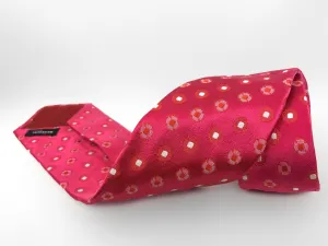 Kiton Napoli Pink Woven Silk Floral Embroidered Tie