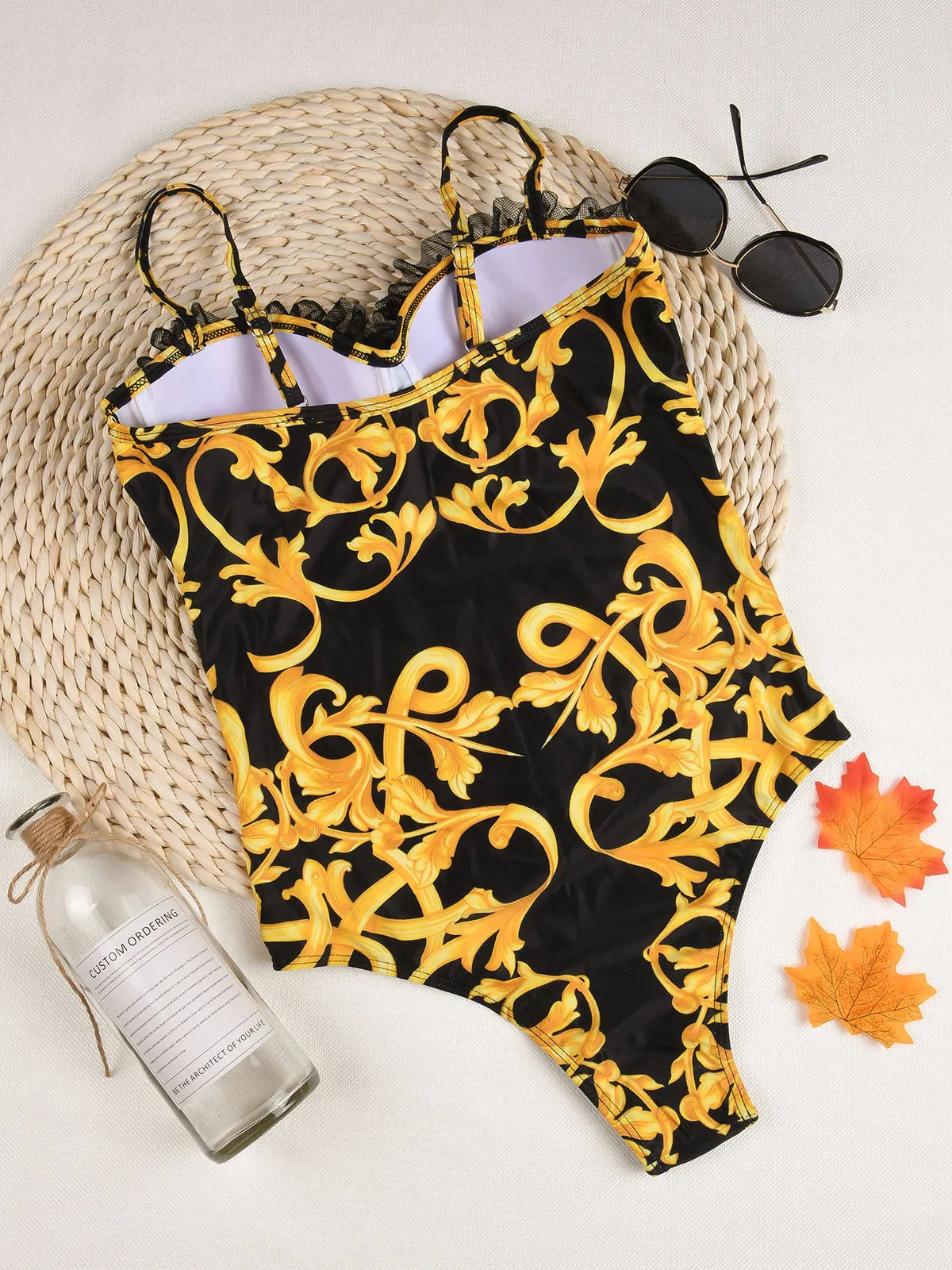 Lace Push Up Swimwear One Pieces