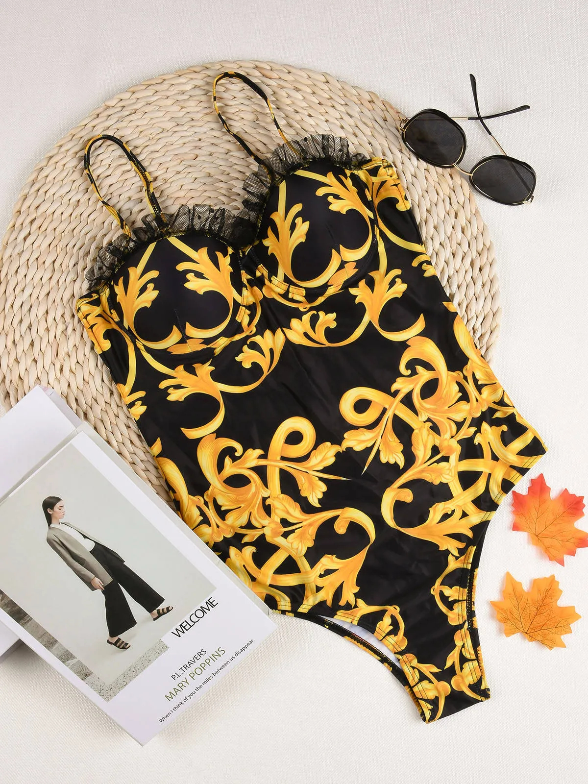 Lace Push Up Swimwear One Pieces