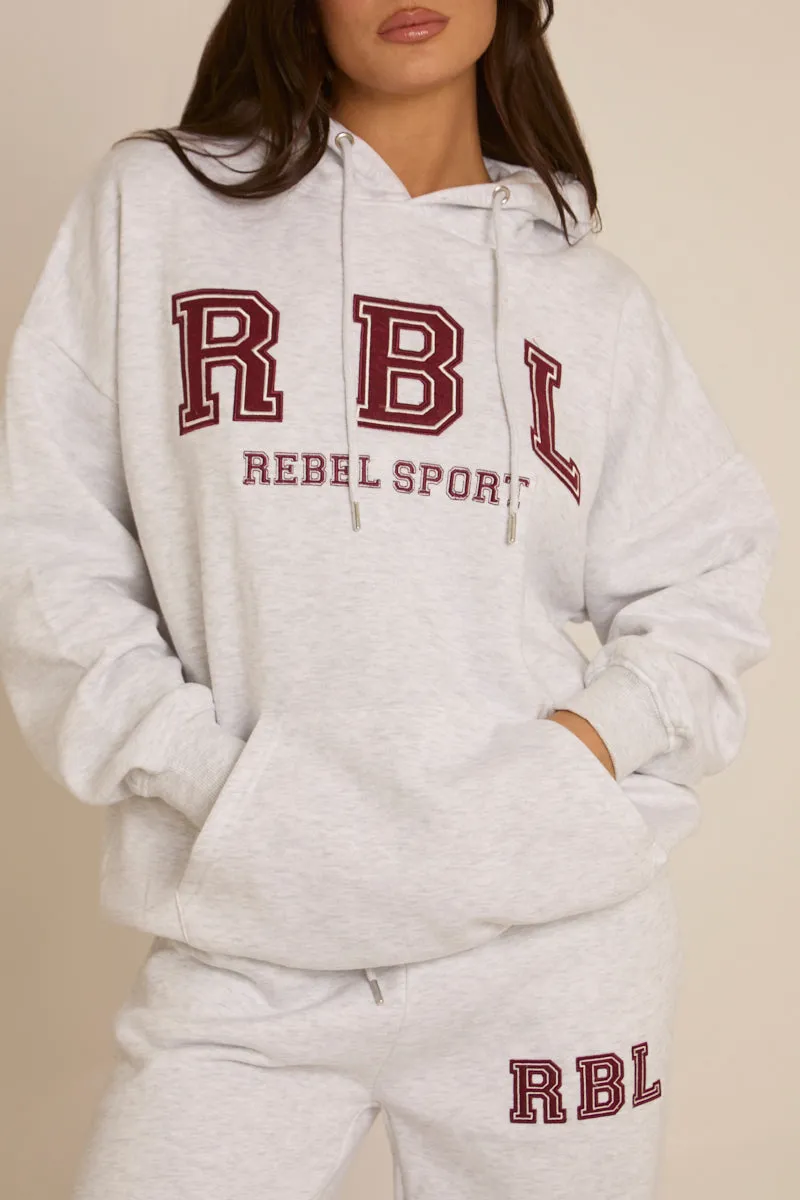 Light Grey Marl Rebel Sport Wide Leg Joggers - Ariyah