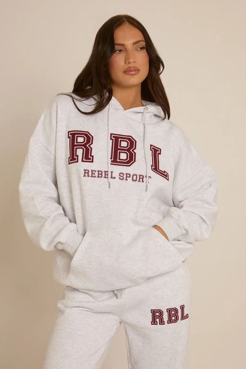 Light Grey Marl Rebel Sport Wide Leg Joggers - Ariyah