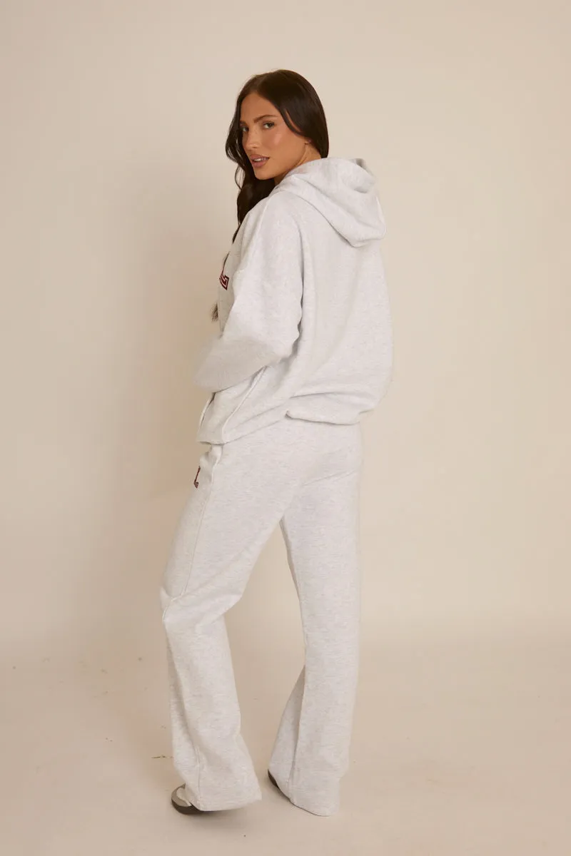 Light Grey Marl Rebel Sport Wide Leg Joggers - Ariyah