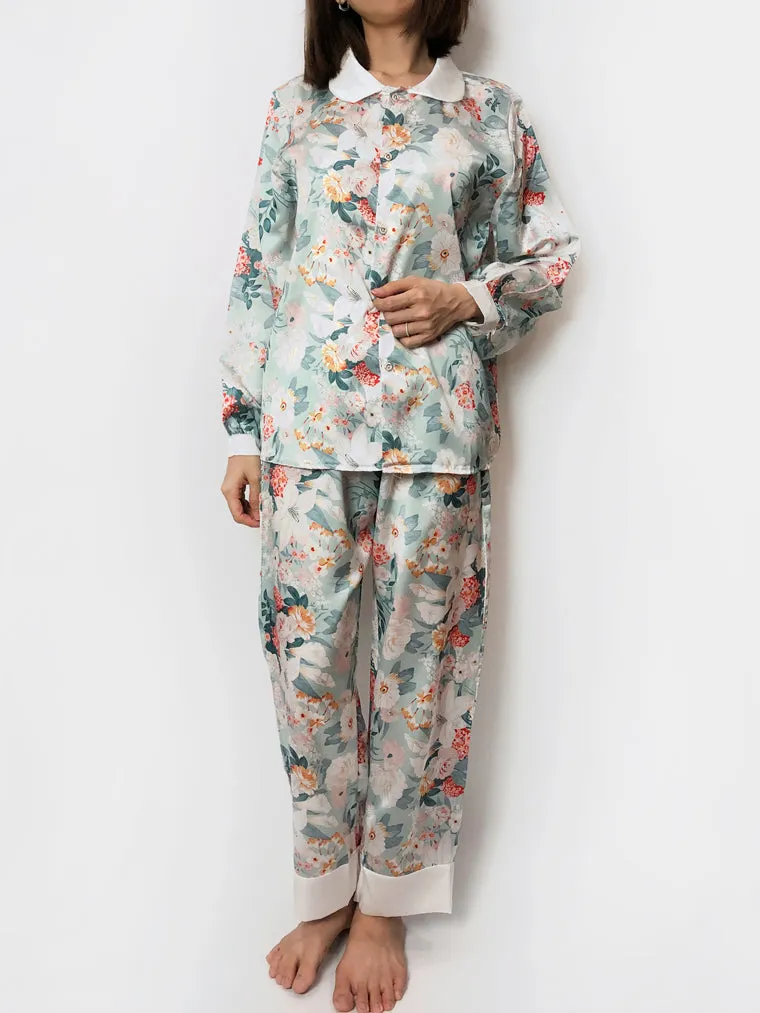 Long Floral Print Pajama Set