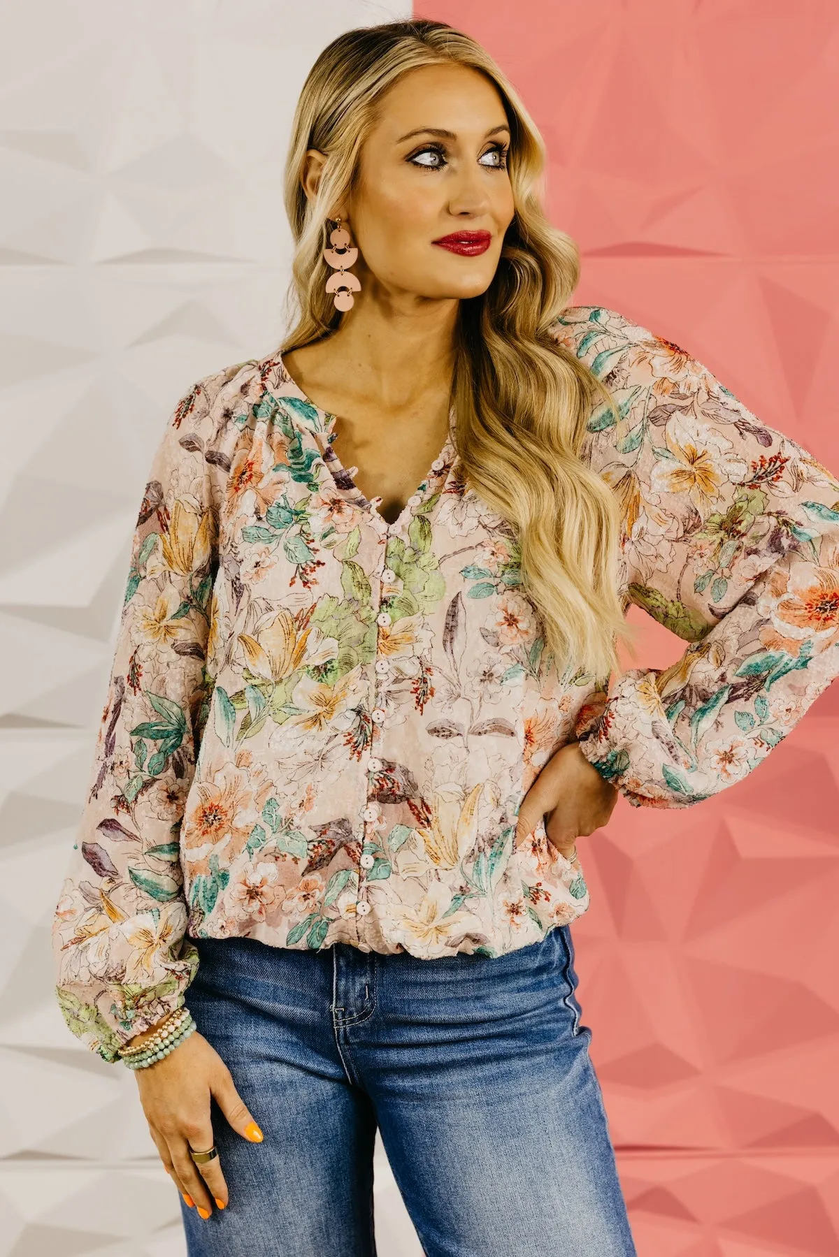 LoveStitch | The Joel Floral Button Down Blouse