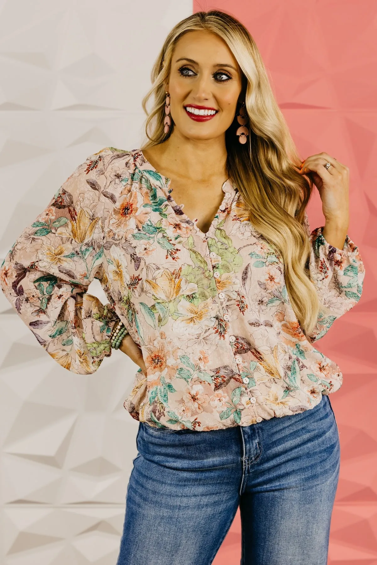 LoveStitch | The Joel Floral Button Down Blouse