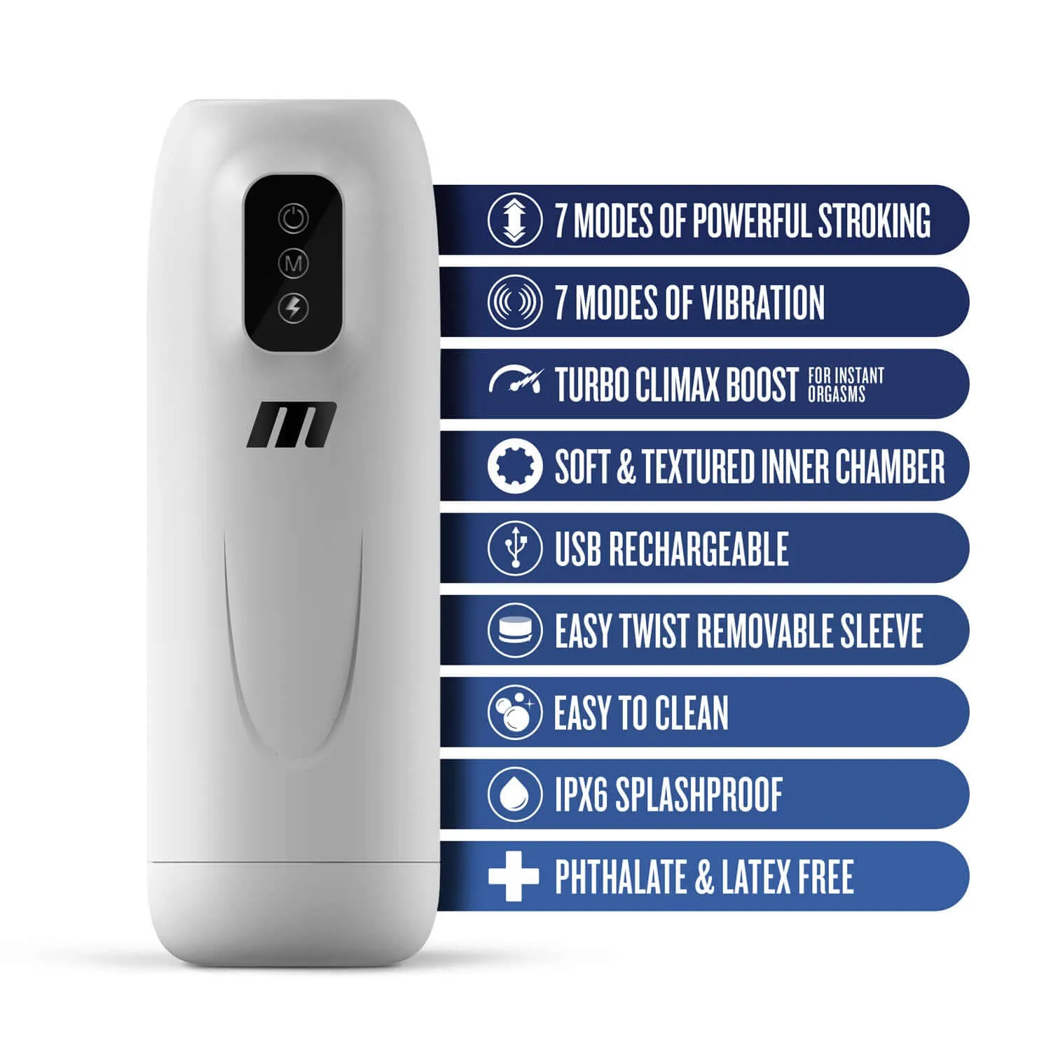 M for Men - Robo-Bator Male Masturbator - White
