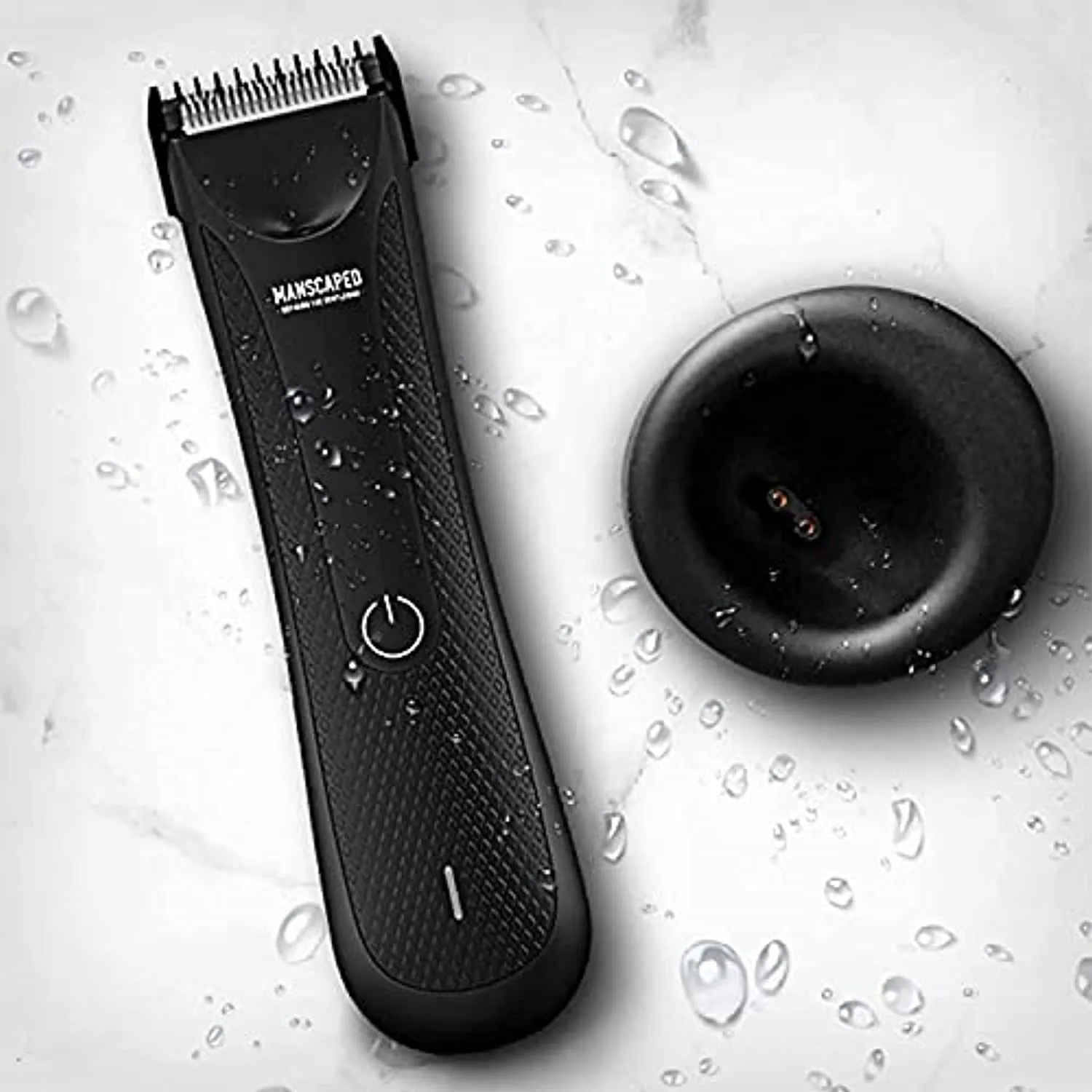 MANSCAPED™ Electric Groin Hair Trimmer, The Lawn Mower™ 3.0, Replaceable Ceramic Blade Heads, Waterproof Wet / Dry Clippers, Standing Recharge Dock, Ultimate Male Hygiene Razor