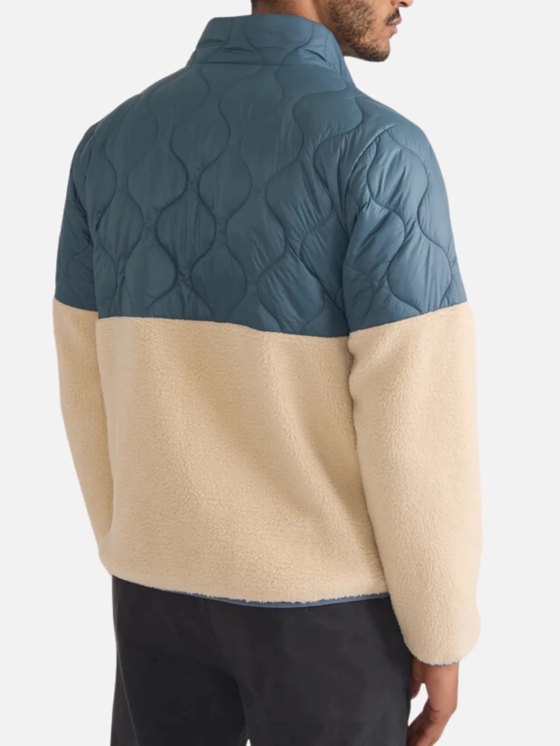 Marine Layer Bariloche Sherpa Jacket - Orion Blue/Natural