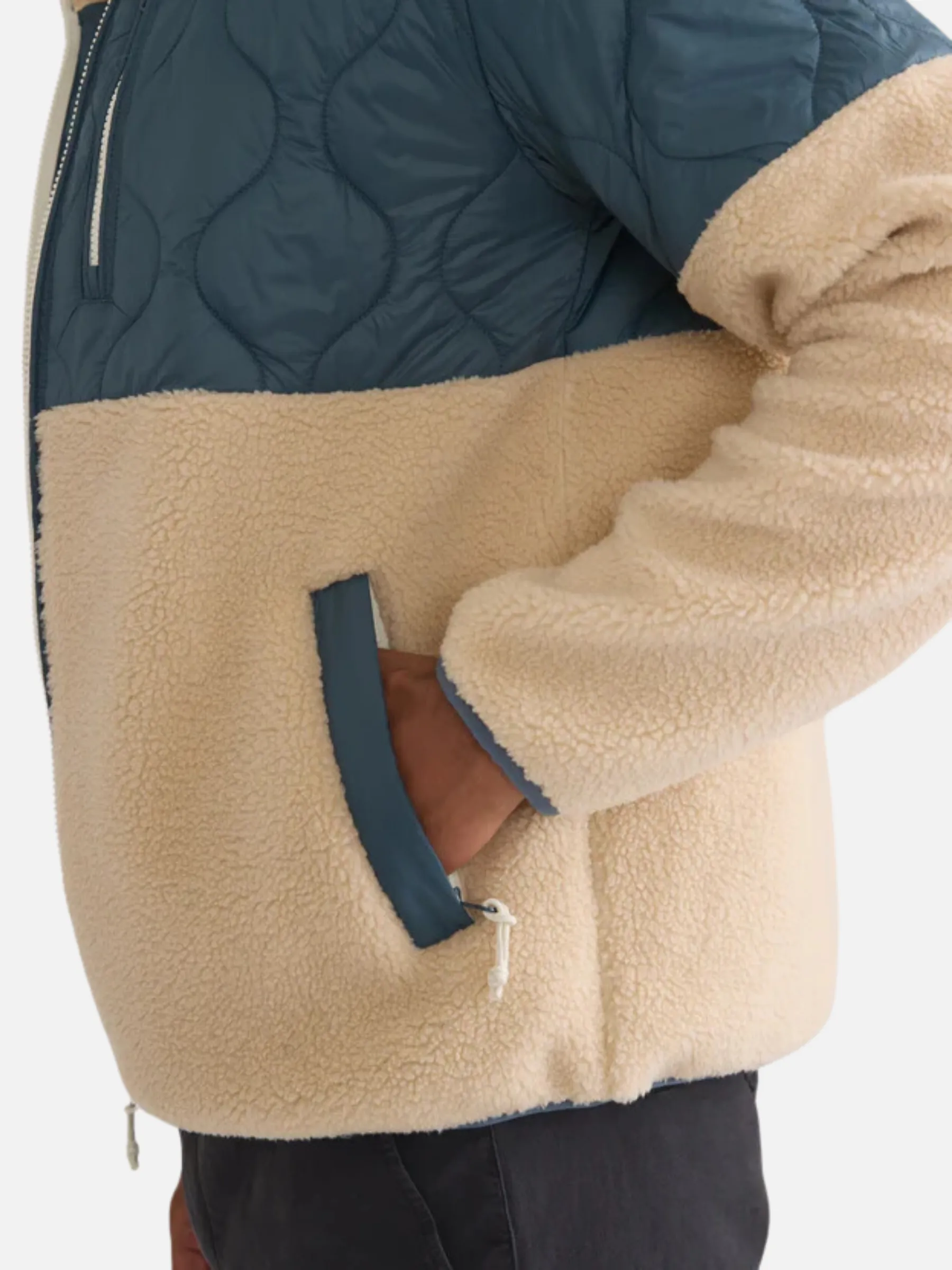 Marine Layer Bariloche Sherpa Jacket - Orion Blue/Natural