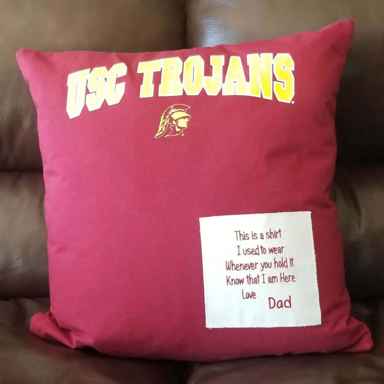 Memory Pillow made with your loved ones clothing items.