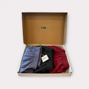 Mens Boxer Shorts - Hemp Button Fly Boxers 3-Pack Set