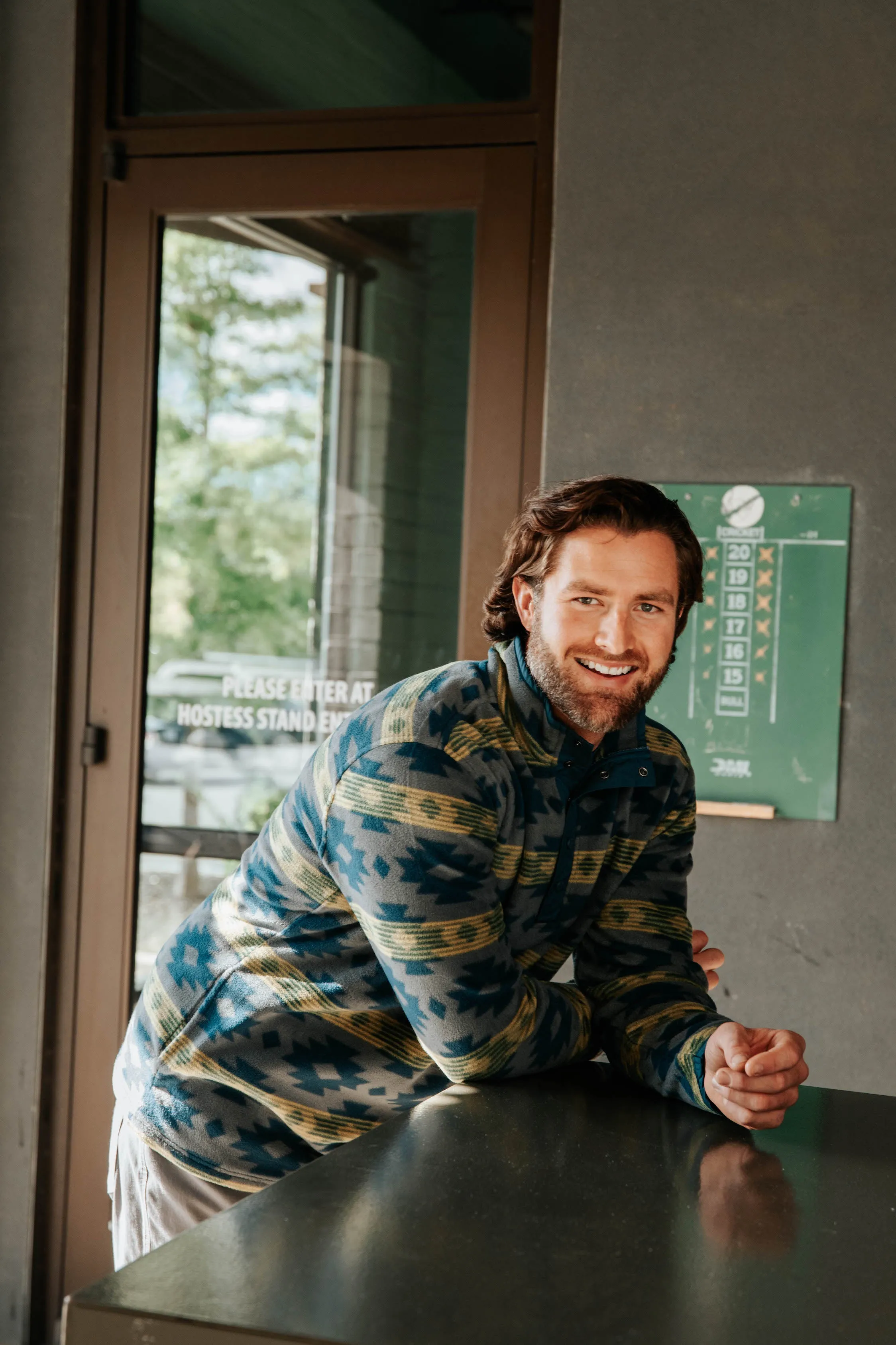 Men's Col Printed Quarter Snap