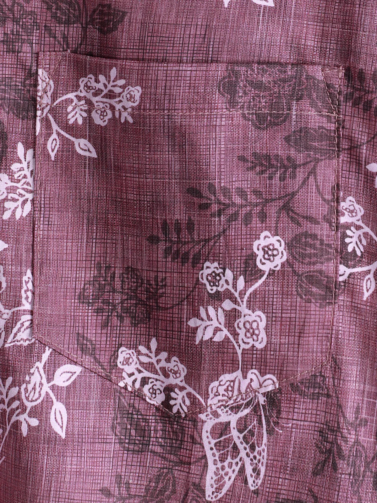 Men's Floral Print Hawaiian Button Holiday Short Sleeve Shirt