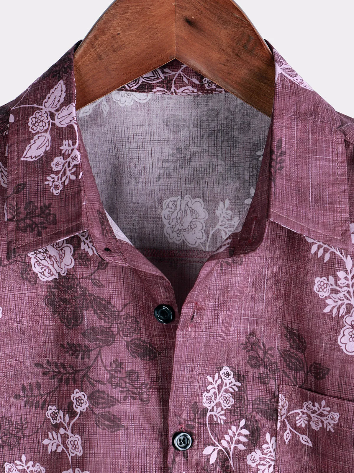 Men's Floral Print Hawaiian Button Holiday Short Sleeve Shirt