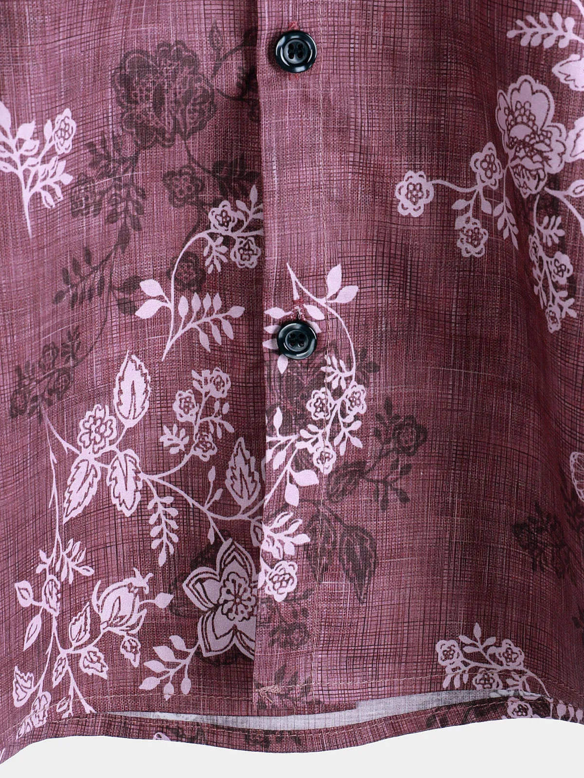 Men's Floral Print Hawaiian Button Holiday Short Sleeve Shirt