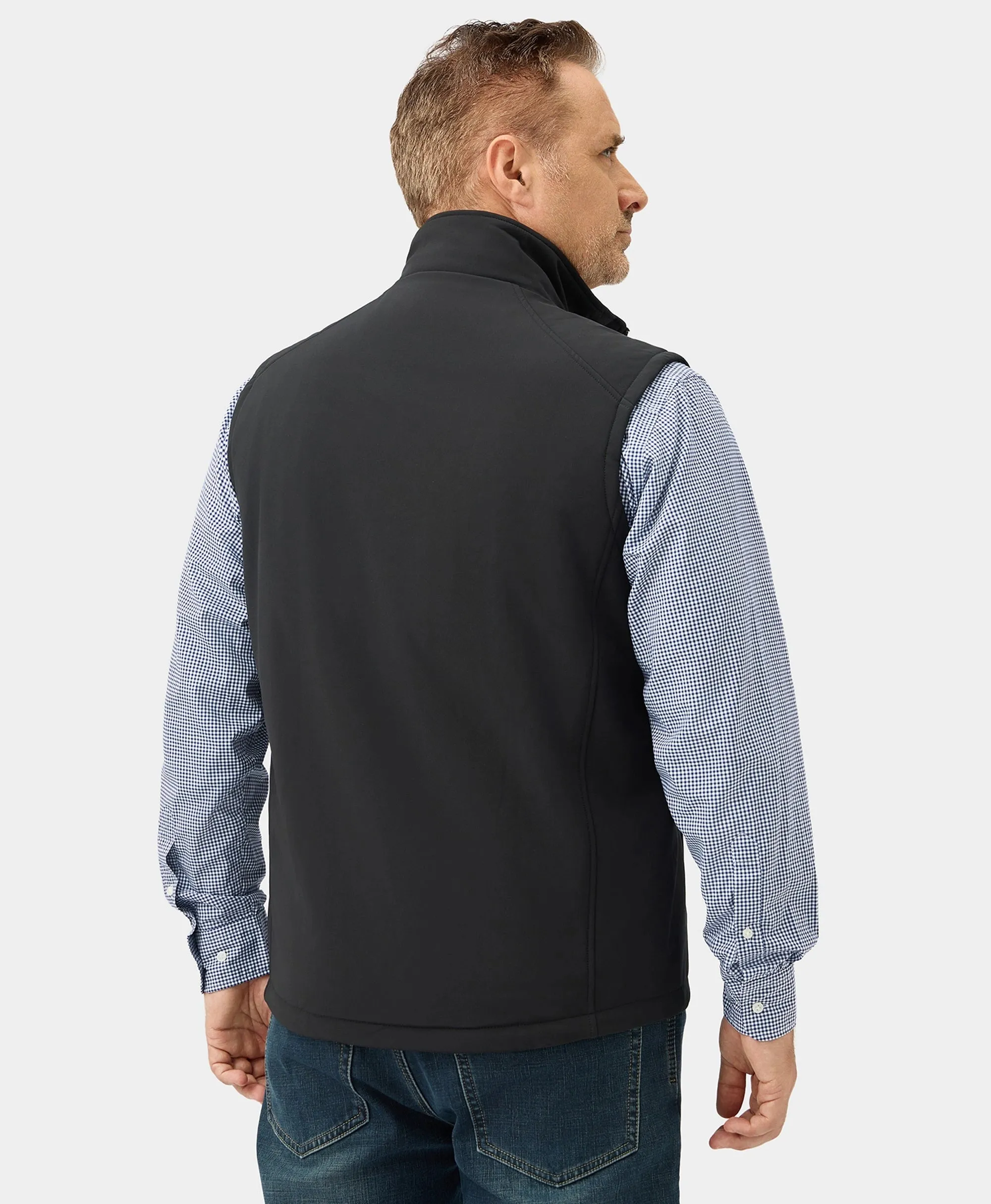 Men's Heated Softshell Vest - Black / Gray