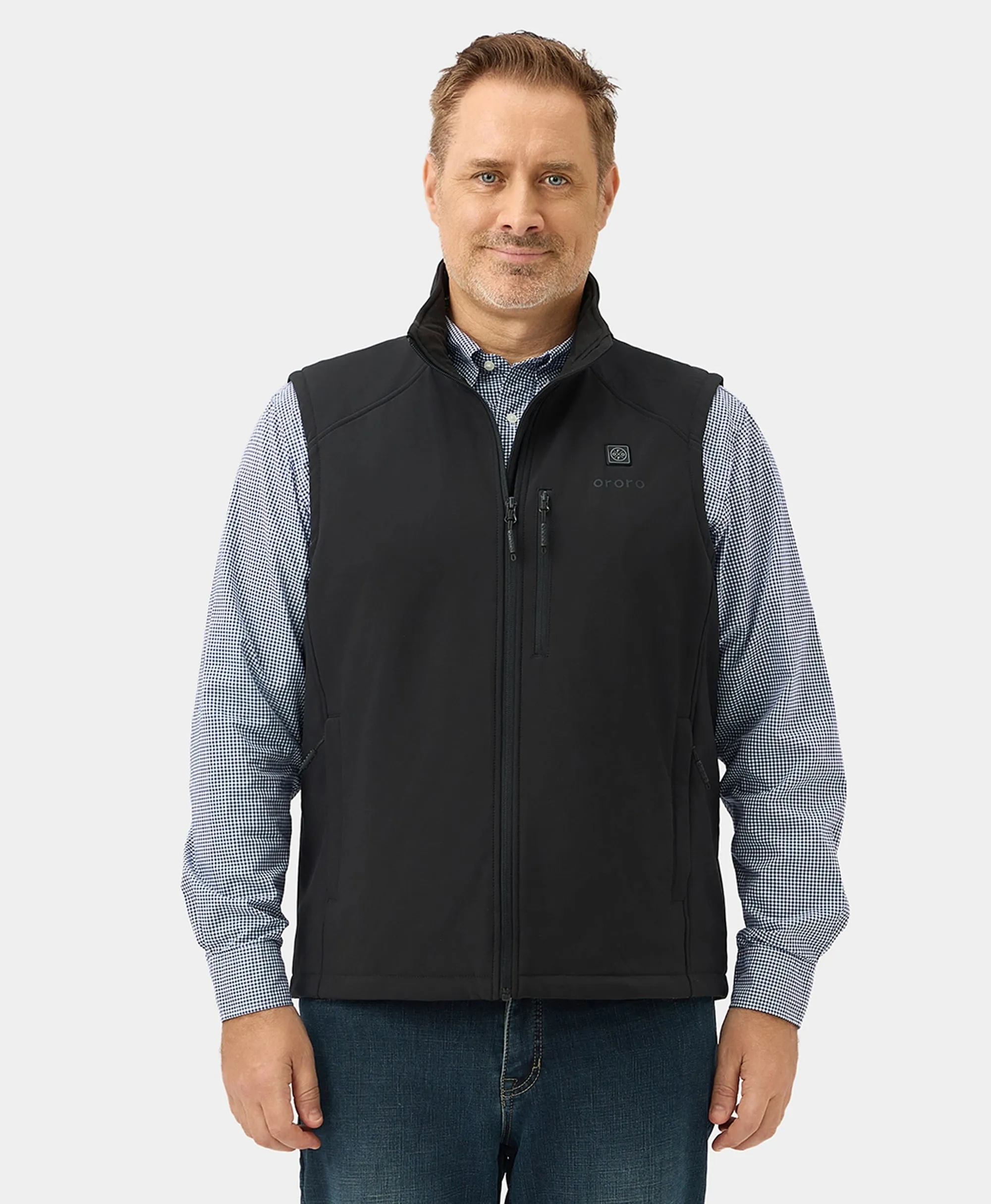 Men's Heated Softshell Vest - Black / Gray