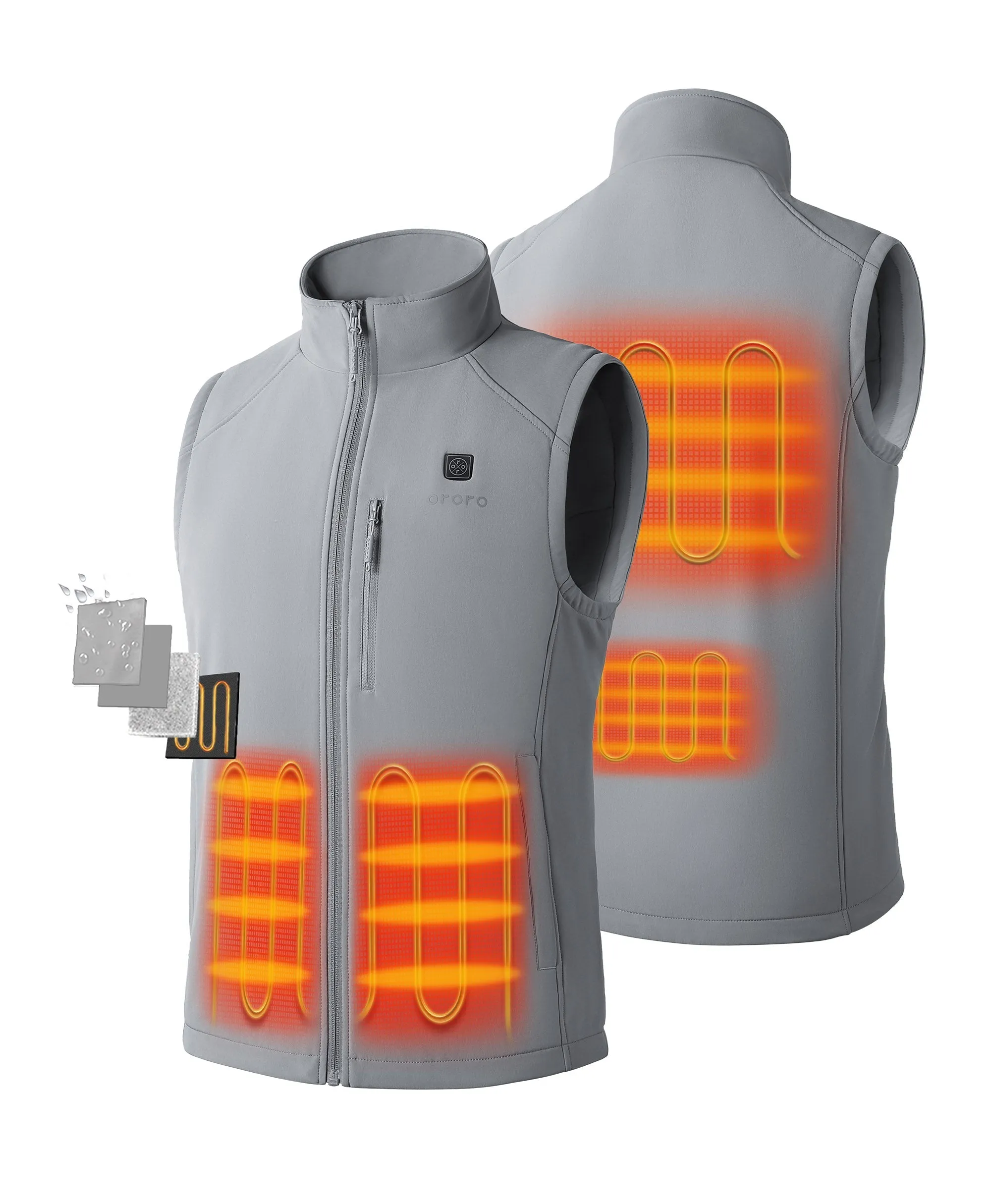 Men's Heated Softshell Vest - Black / Gray