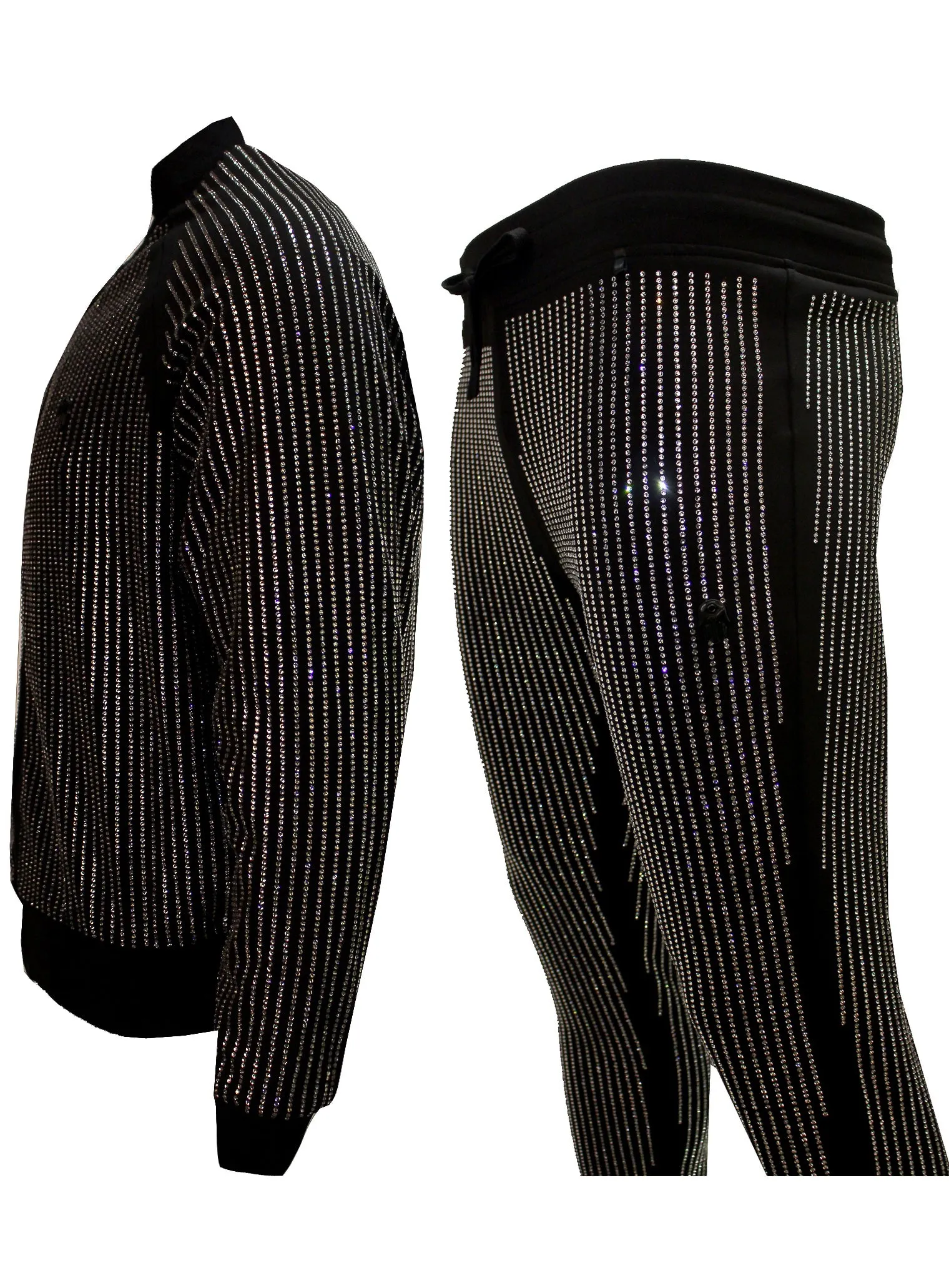 Men's Long Sleeve Diamond Jacket-Black