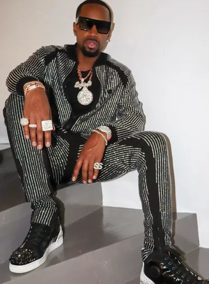 Men's Long Sleeve Diamond Jacket-Black