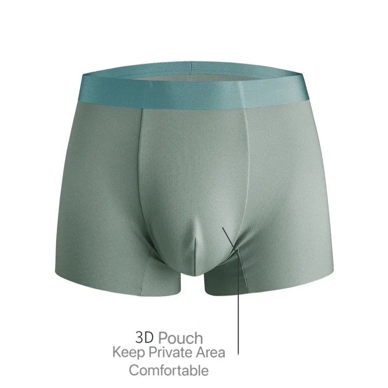 Men's Patterned Ultra Thin Ice Silk Second-skin Trunks (4-Pack) -JEWYEE 1921