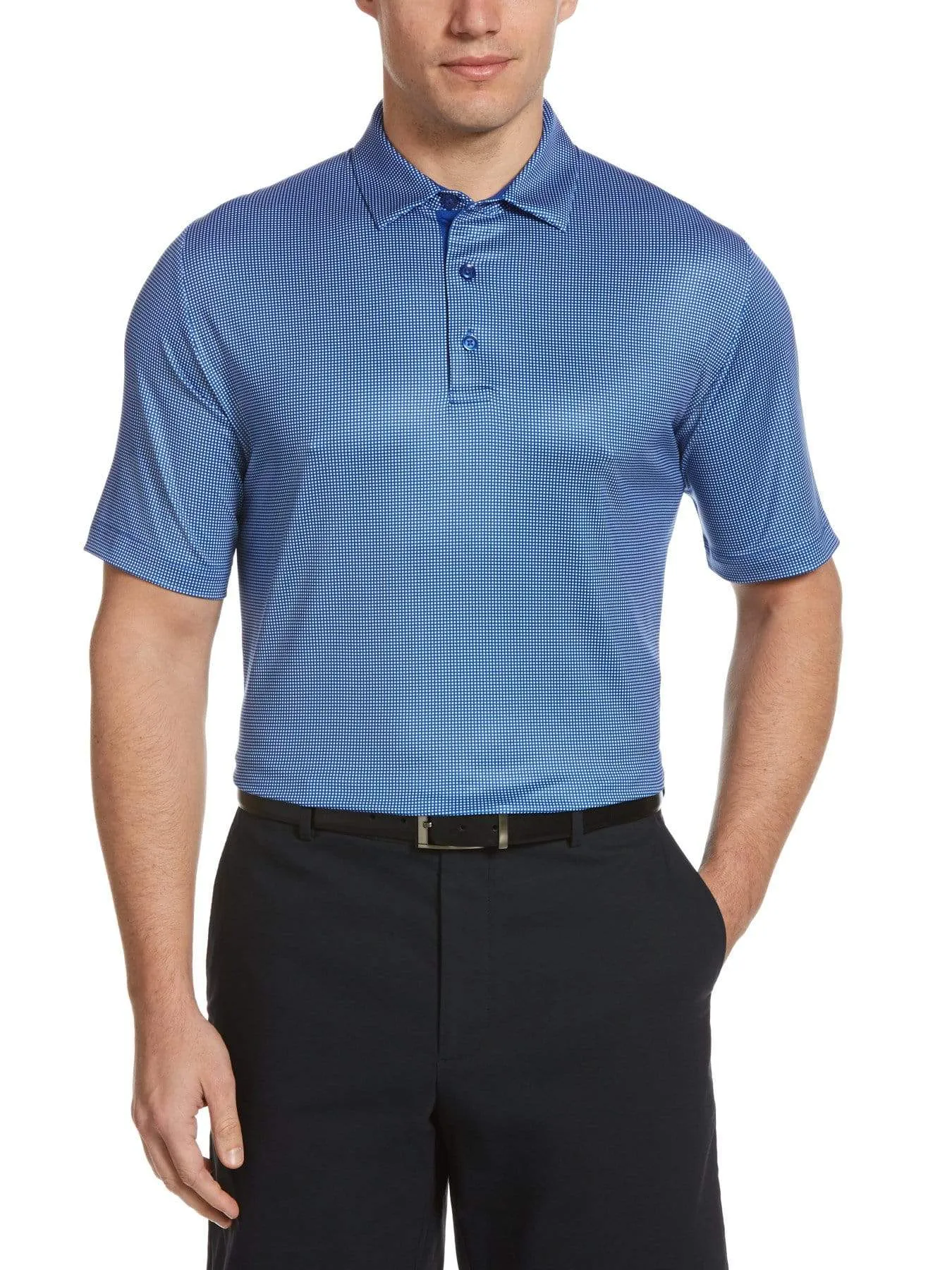 Mens Swing Tech™ Printed Gingham Polo