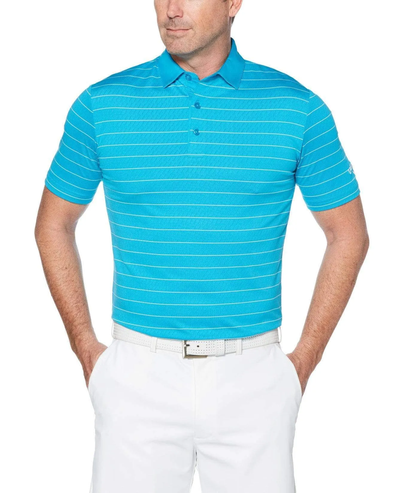 Mens Ventilated Stripe Polo