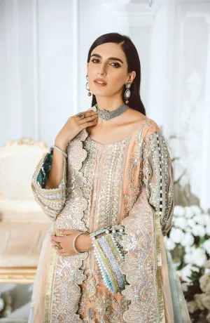 MFD-0007-Fire Pearl | Maryum N Maria Luxury Chiffon Collection 2021 | Unstitched Embroidered Net Suits