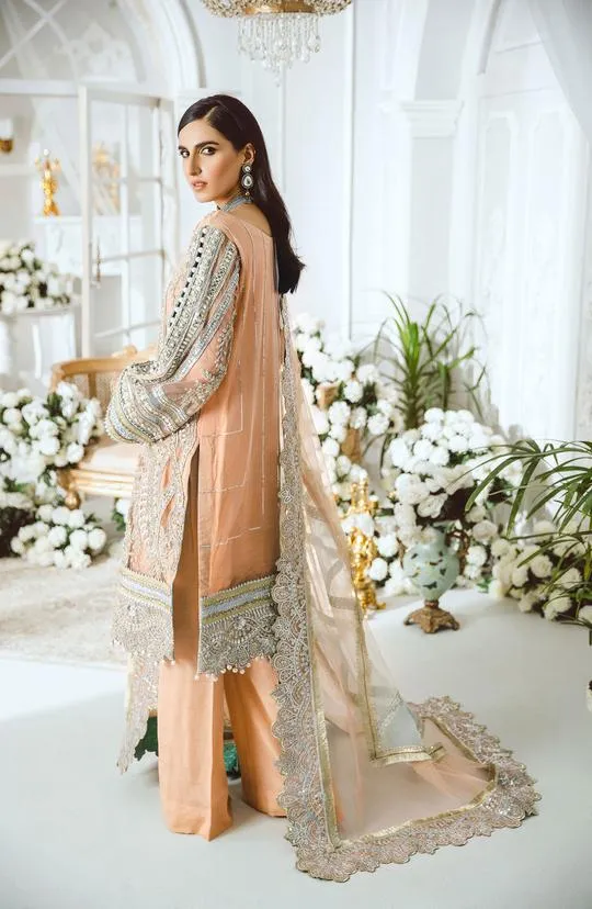 MFD-0007-Fire Pearl | Maryum N Maria Luxury Chiffon Collection 2021 | Unstitched Embroidered Net Suits
