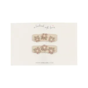 Mini Tri Flower Embroidered Clips