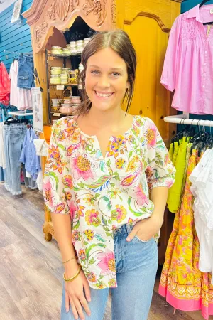 Multifloral Button-Up