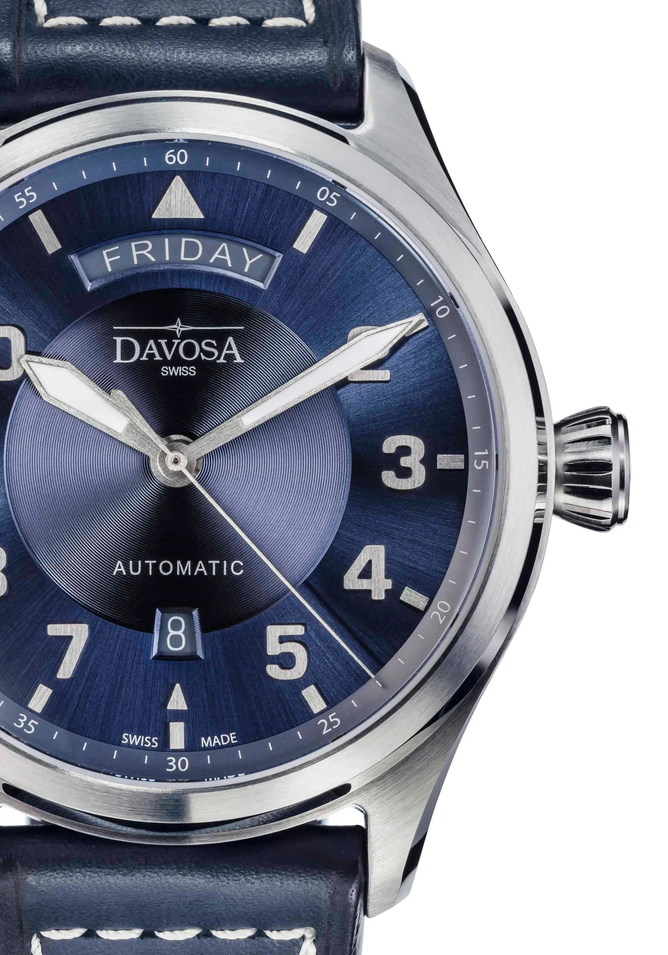 Newton Day-Date Automatic 44mm Blue Blue Pilot Watch 16158545