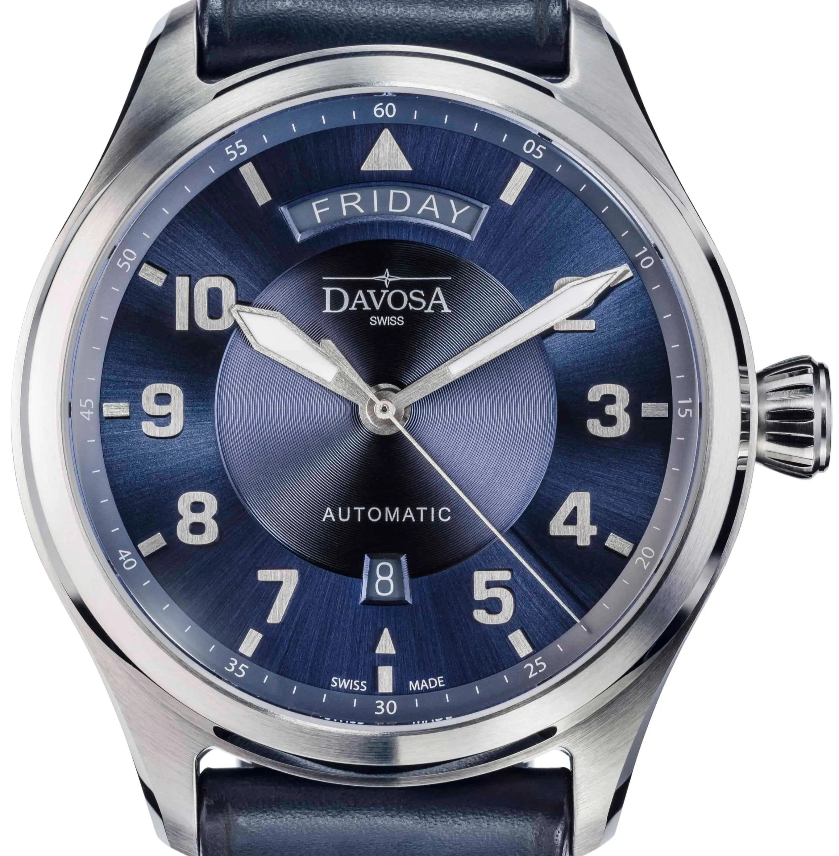 Newton Day-Date Automatic 44mm Blue Blue Pilot Watch 16158545