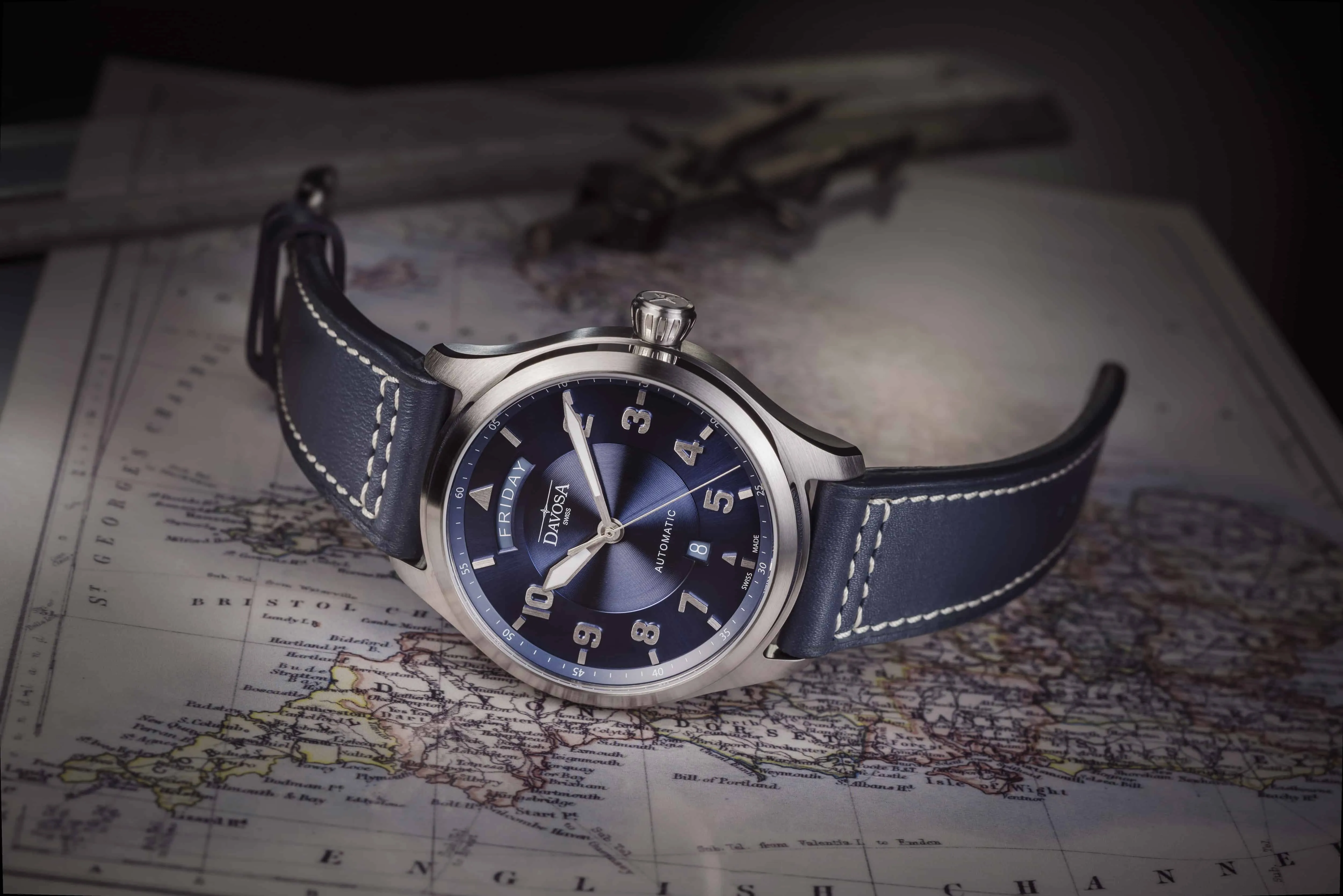 Newton Day-Date Automatic 44mm Blue Blue Pilot Watch 16158545