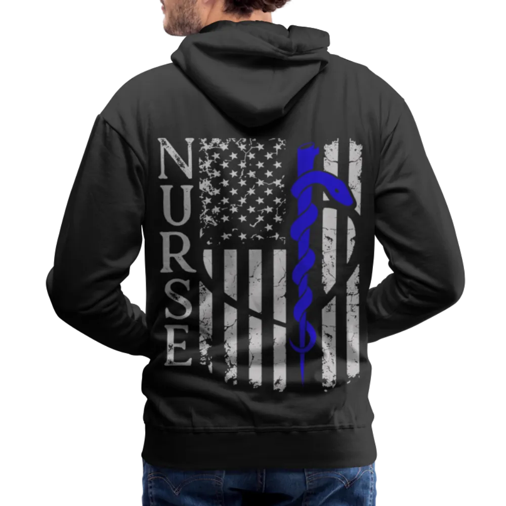 Nurse Flag Rod of Asclepius Men’s Premium Hoodie (CK1966)