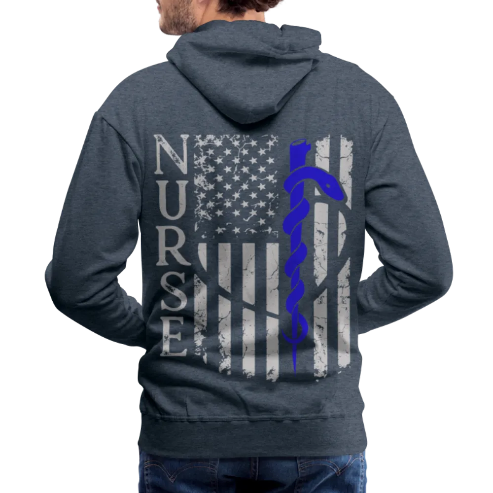 Nurse Flag Rod of Asclepius Men’s Premium Hoodie (CK1966)