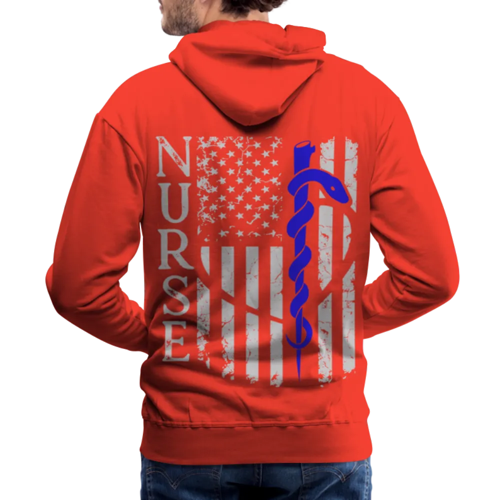 Nurse Flag Rod of Asclepius Men’s Premium Hoodie (CK1966)